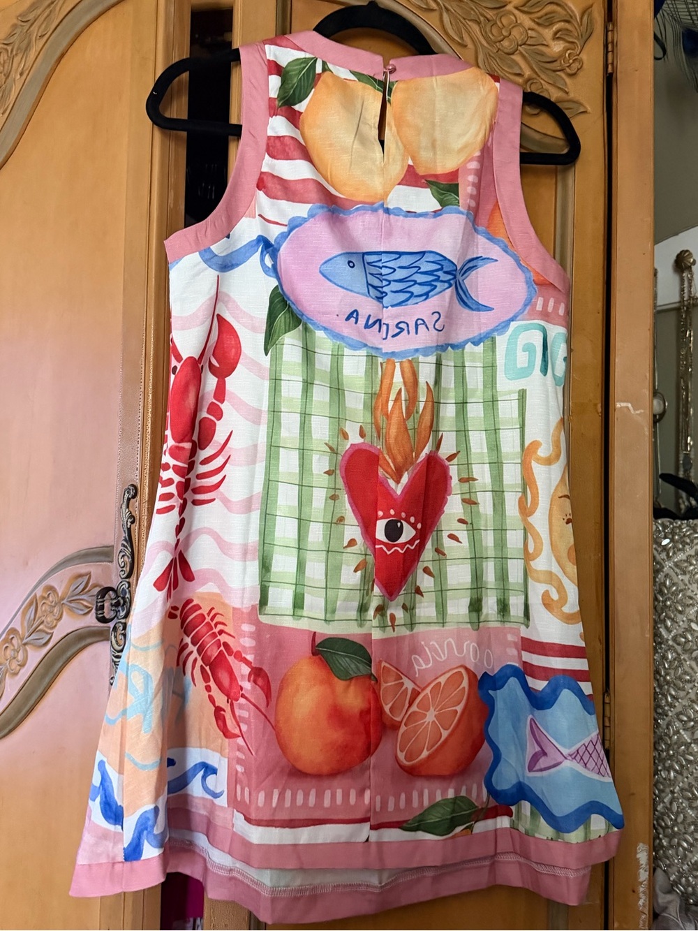 Sardine Pink Multi-Color Printed Mini Dress - Picture 3 of 9